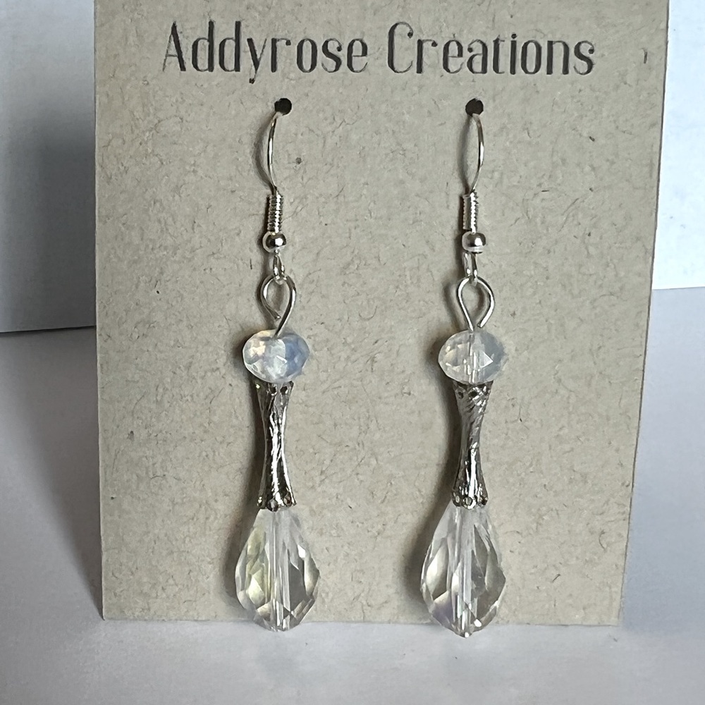 Handmade, silver sparkle earrings